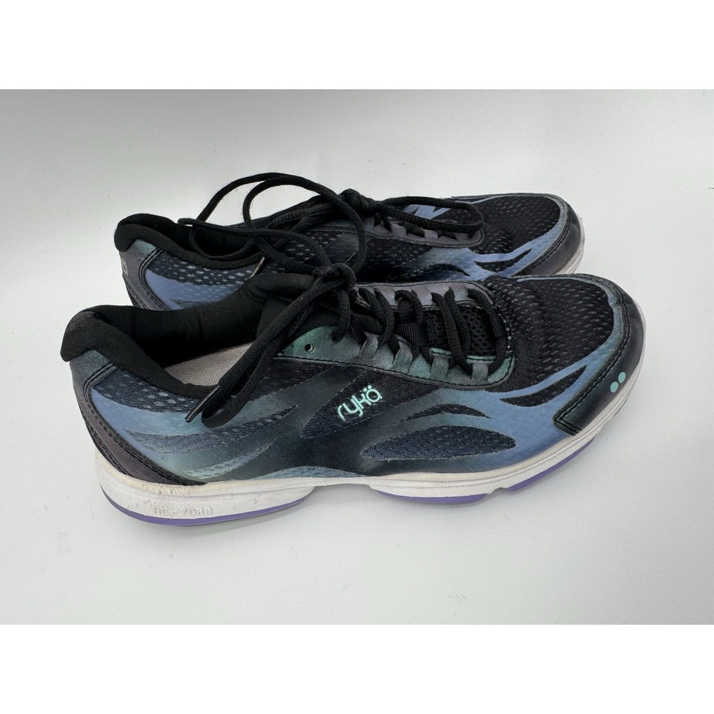 Ryka Devo Plus 2 WOMENS Black Purple Mint Lace Up Athletic Shoes Sneakers SIZE 8